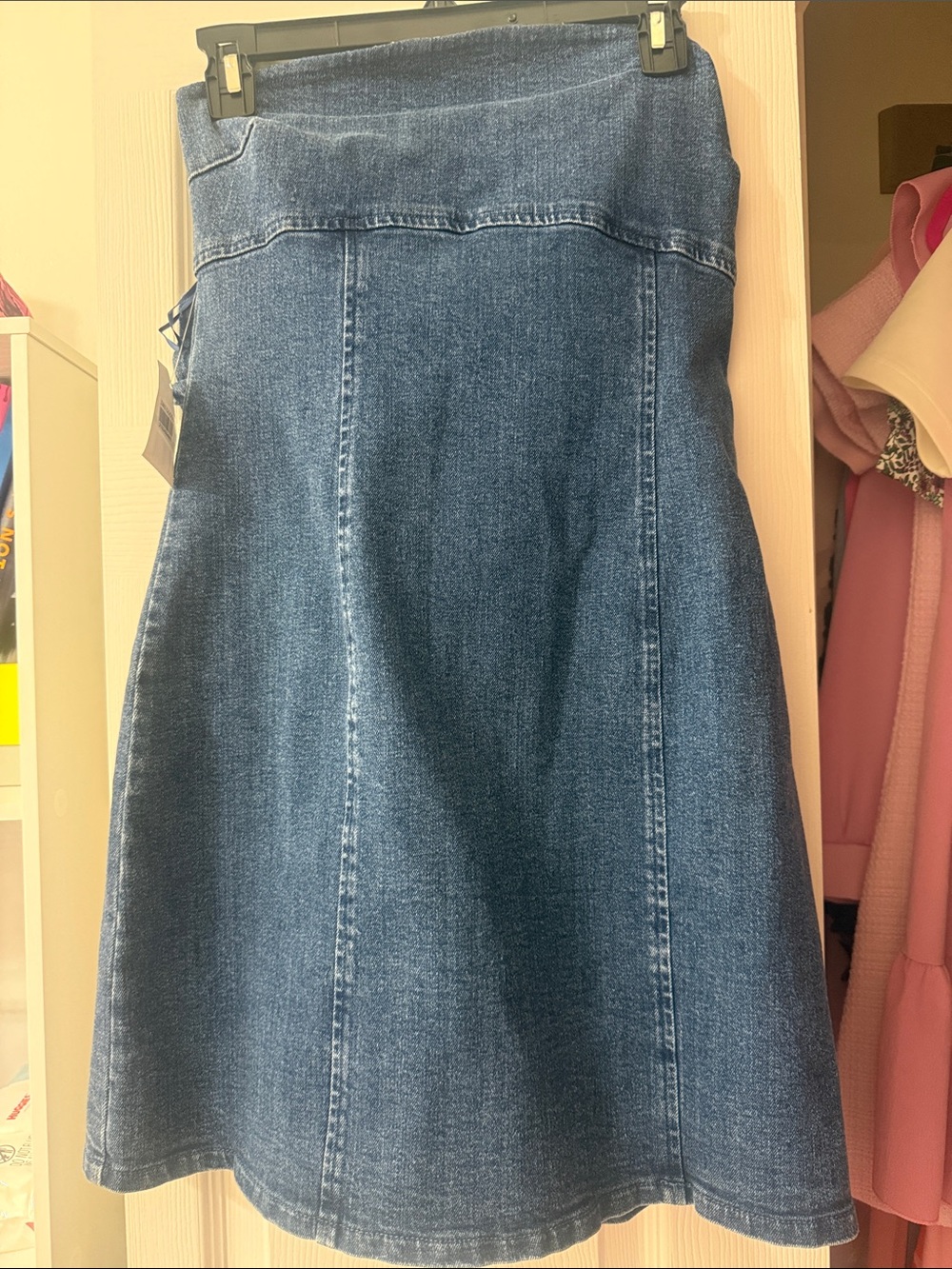 Flying Tomato Strapless Denim Dress in Blue